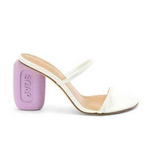 Loewe 100mm Soap Sandal Colour:White/Lavender Size 39/EUR 9B/US